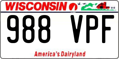 WI license plate 988VPF