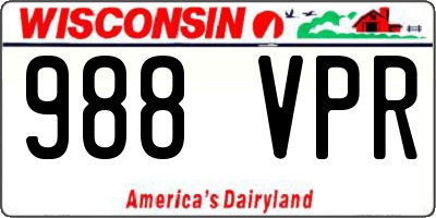 WI license plate 988VPR