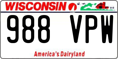 WI license plate 988VPW