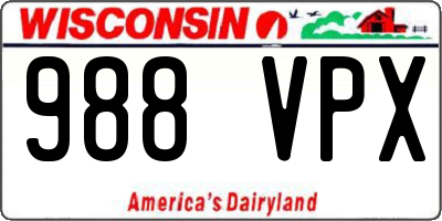 WI license plate 988VPX