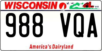WI license plate 988VQA