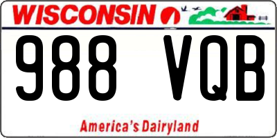WI license plate 988VQB