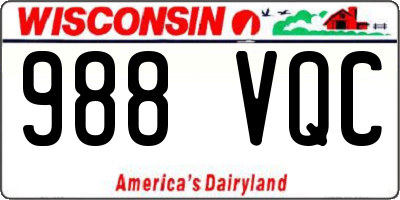 WI license plate 988VQC