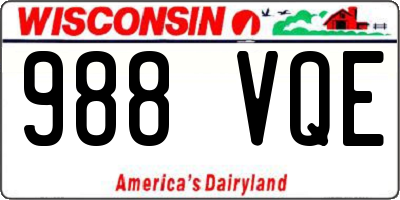 WI license plate 988VQE