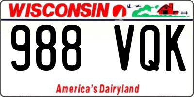 WI license plate 988VQK