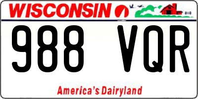 WI license plate 988VQR