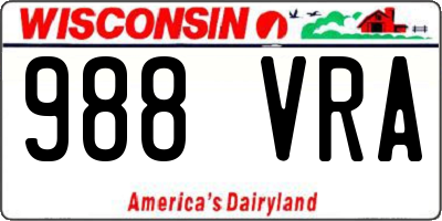 WI license plate 988VRA