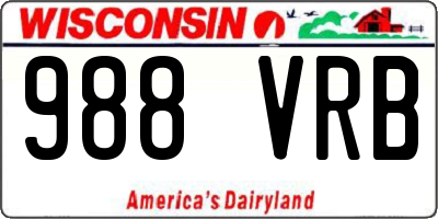 WI license plate 988VRB