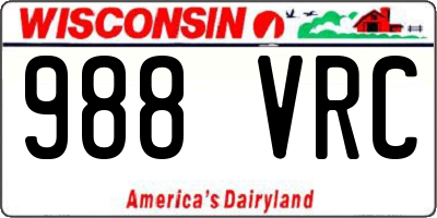 WI license plate 988VRC