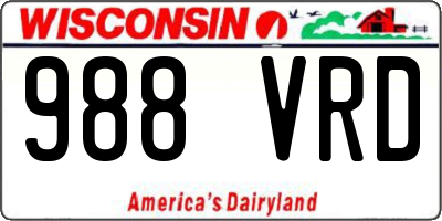 WI license plate 988VRD