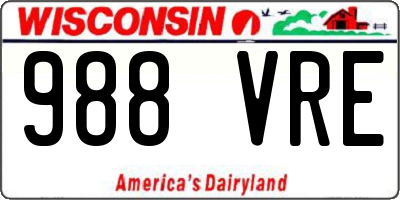 WI license plate 988VRE