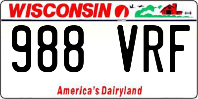 WI license plate 988VRF