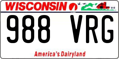 WI license plate 988VRG