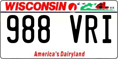 WI license plate 988VRI
