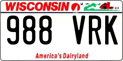 WI license plate 988VRK
