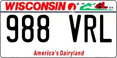 WI license plate 988VRL
