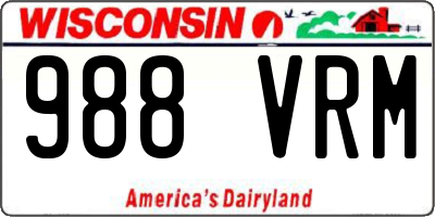 WI license plate 988VRM
