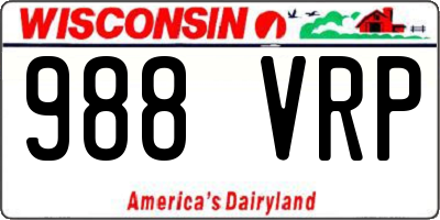 WI license plate 988VRP
