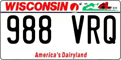 WI license plate 988VRQ