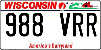 WI license plate 988VRR