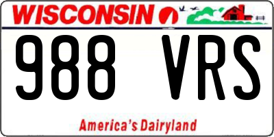WI license plate 988VRS
