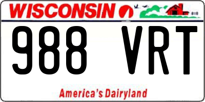 WI license plate 988VRT