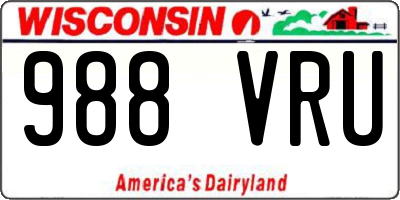 WI license plate 988VRU