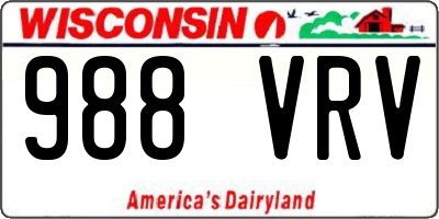 WI license plate 988VRV