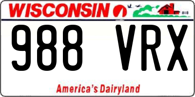 WI license plate 988VRX