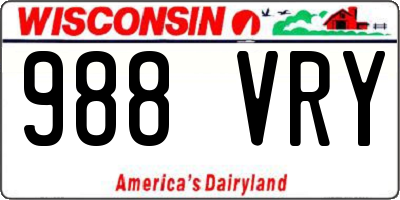 WI license plate 988VRY