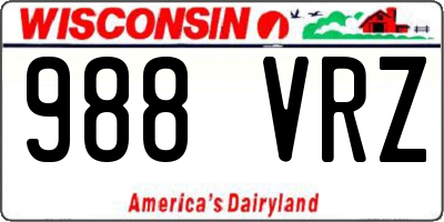 WI license plate 988VRZ