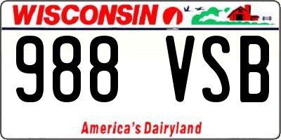 WI license plate 988VSB