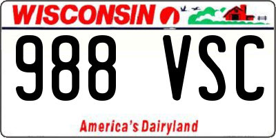 WI license plate 988VSC