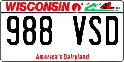 WI license plate 988VSD
