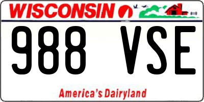 WI license plate 988VSE