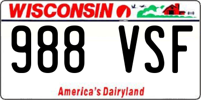 WI license plate 988VSF