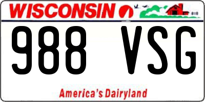 WI license plate 988VSG