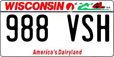 WI license plate 988VSH