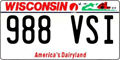 WI license plate 988VSI