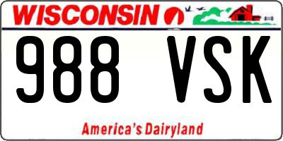 WI license plate 988VSK