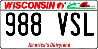 WI license plate 988VSL