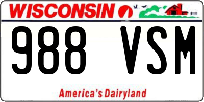 WI license plate 988VSM