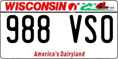 WI license plate 988VSO