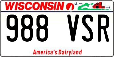WI license plate 988VSR