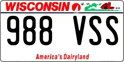 WI license plate 988VSS