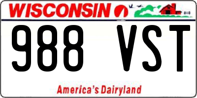 WI license plate 988VST