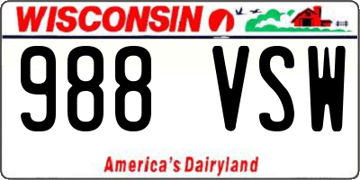 WI license plate 988VSW