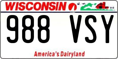 WI license plate 988VSY