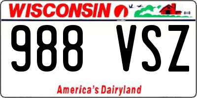 WI license plate 988VSZ