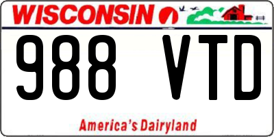 WI license plate 988VTD